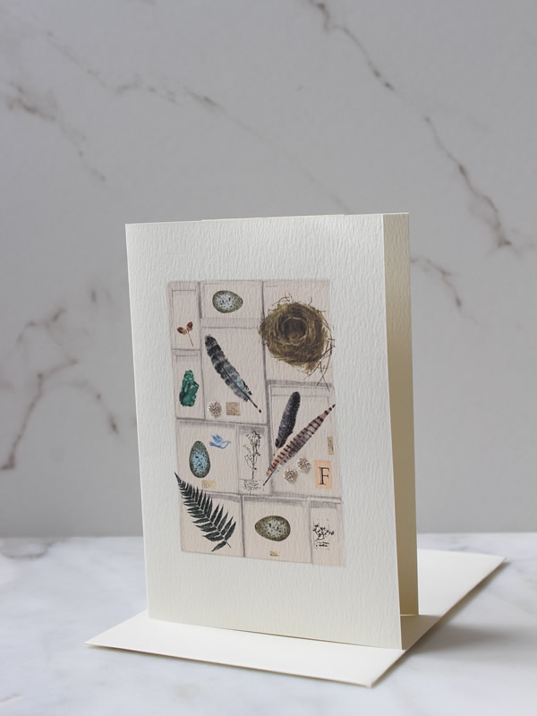 Feathers Card by Elena Deshmukh for Sally Bourne Interiors London